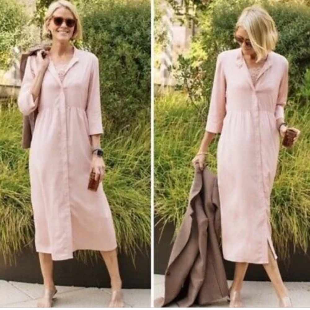 Tuckernuck Blush Lace Underlay Royal Midi Shirt Dress